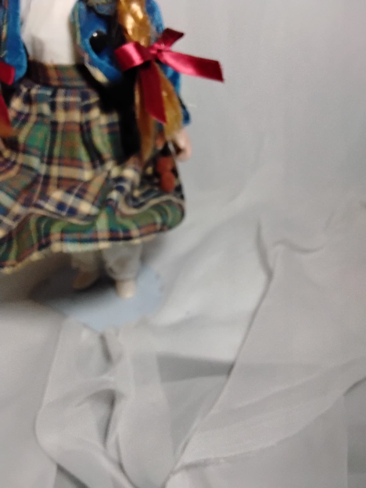 Porcelain Doll With Puppy Face On Her Dress - Thumbnail 6