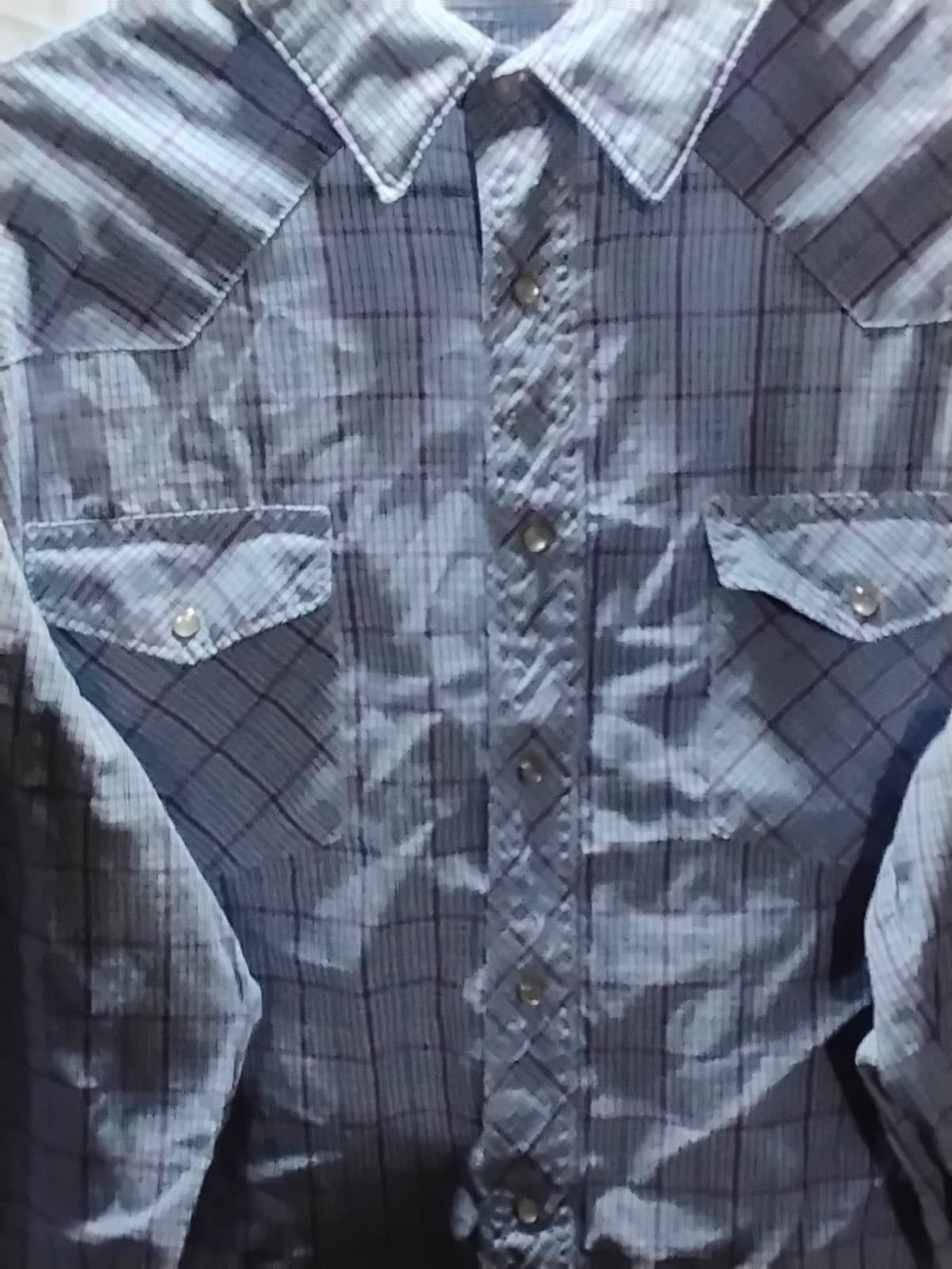 Wrangler Western Retro Shirt Pearl Snap Long Sleeve Blue Men's XL Southwestern - Thumbnail 5