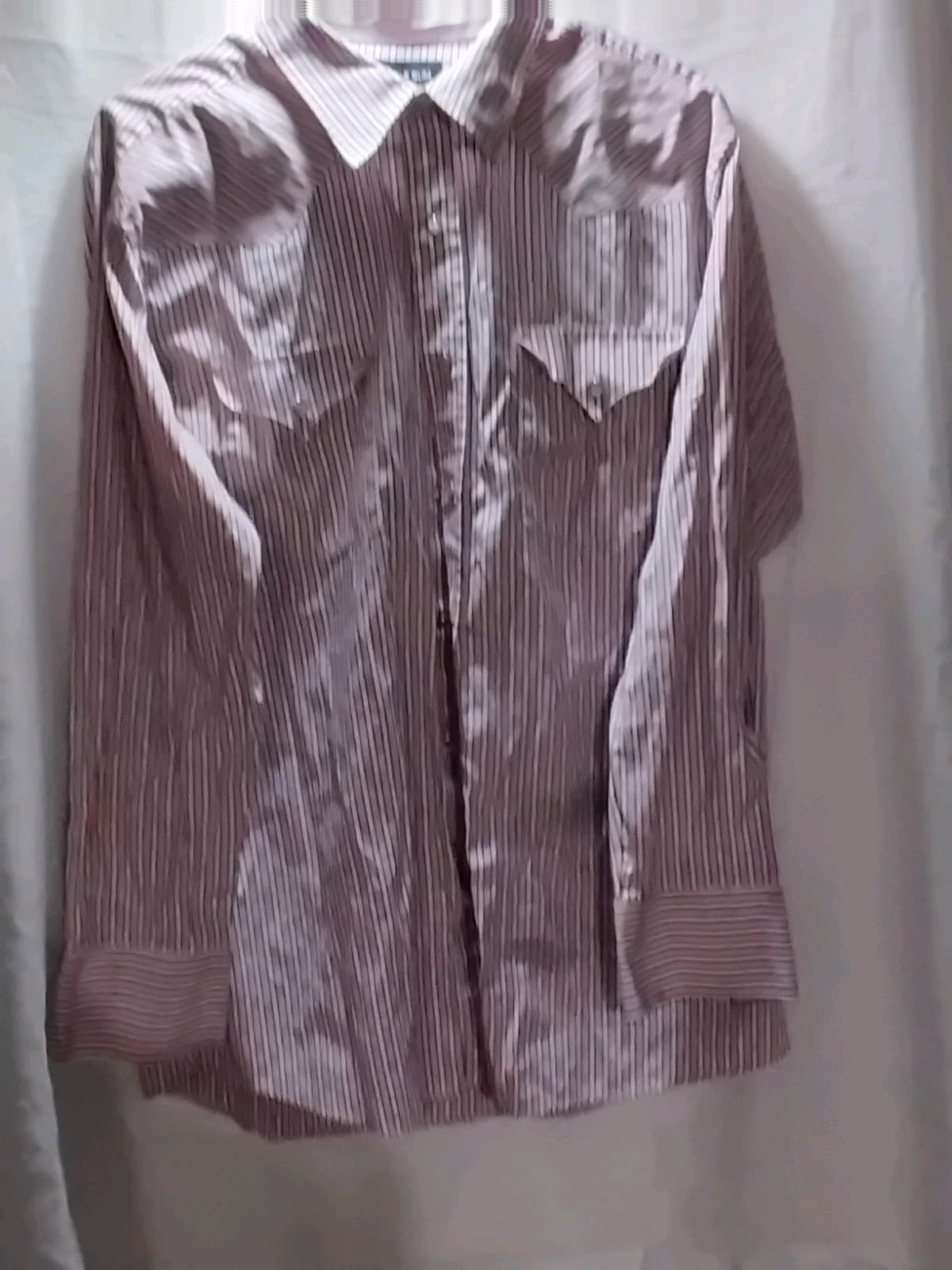 PANHANDLE SLIM PLAID PEARL SNAP LONG SLEEVE SHIRT BLUE RED MENS LARGE - Thumbnail 5