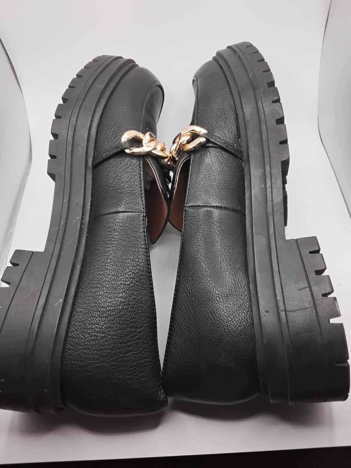 Leather loafer, Jessica Simpson DiSilva, black with detail and lug sole - Thumbnail 7