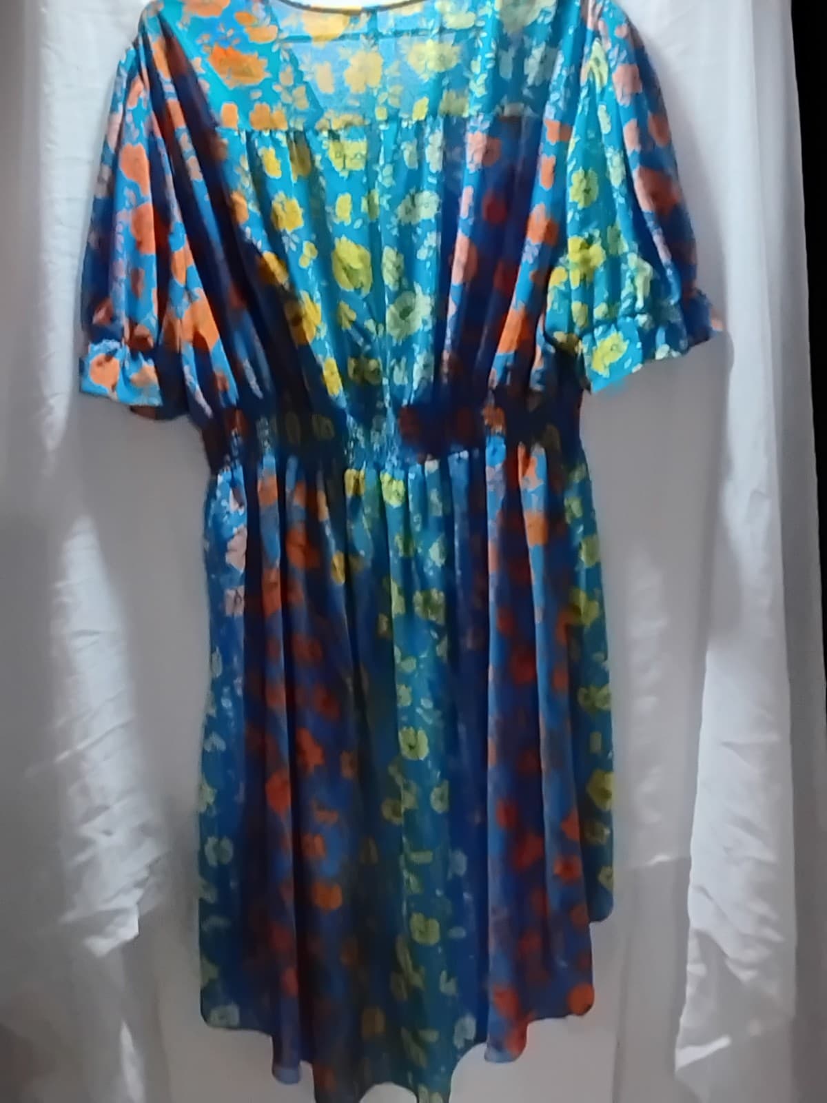 Cato Lightweight Turquoise Floral Empire Waist V neck Tunic | - Thumbnail 7