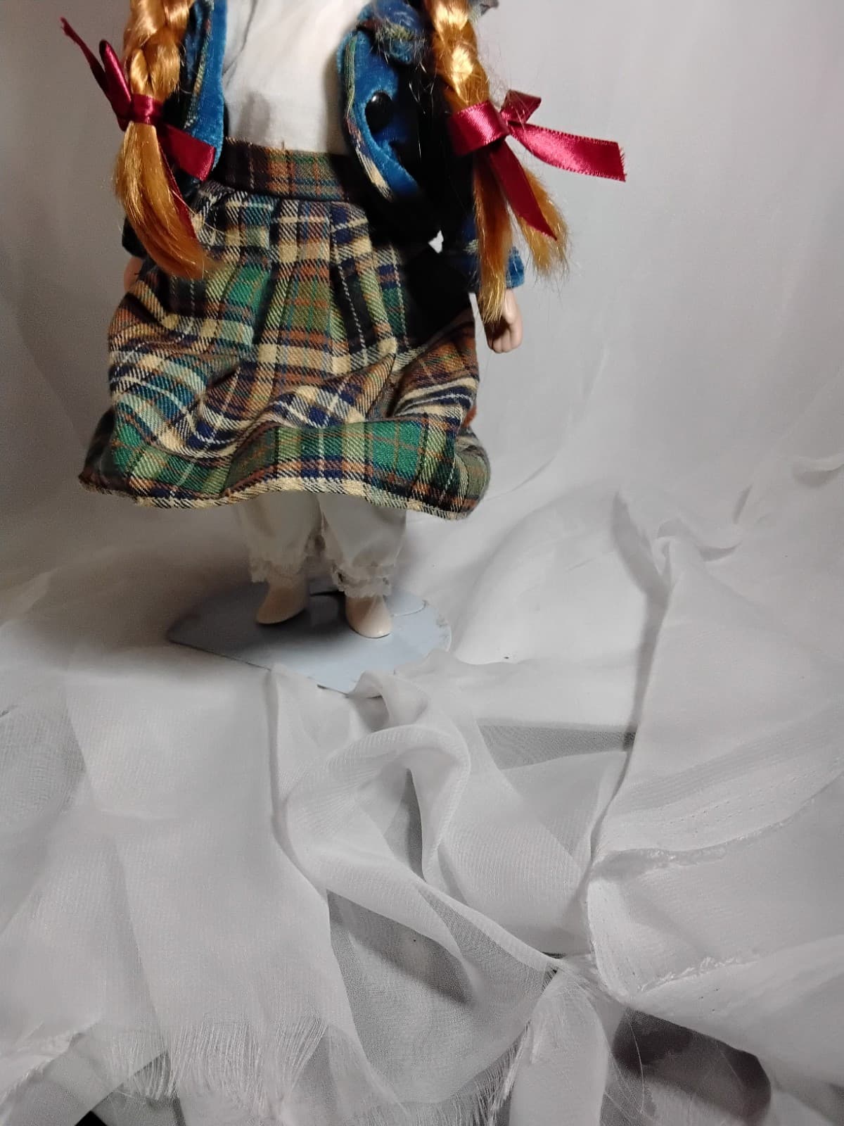 Porcelain Doll With Puppy Face On Her Dress - Thumbnail 5