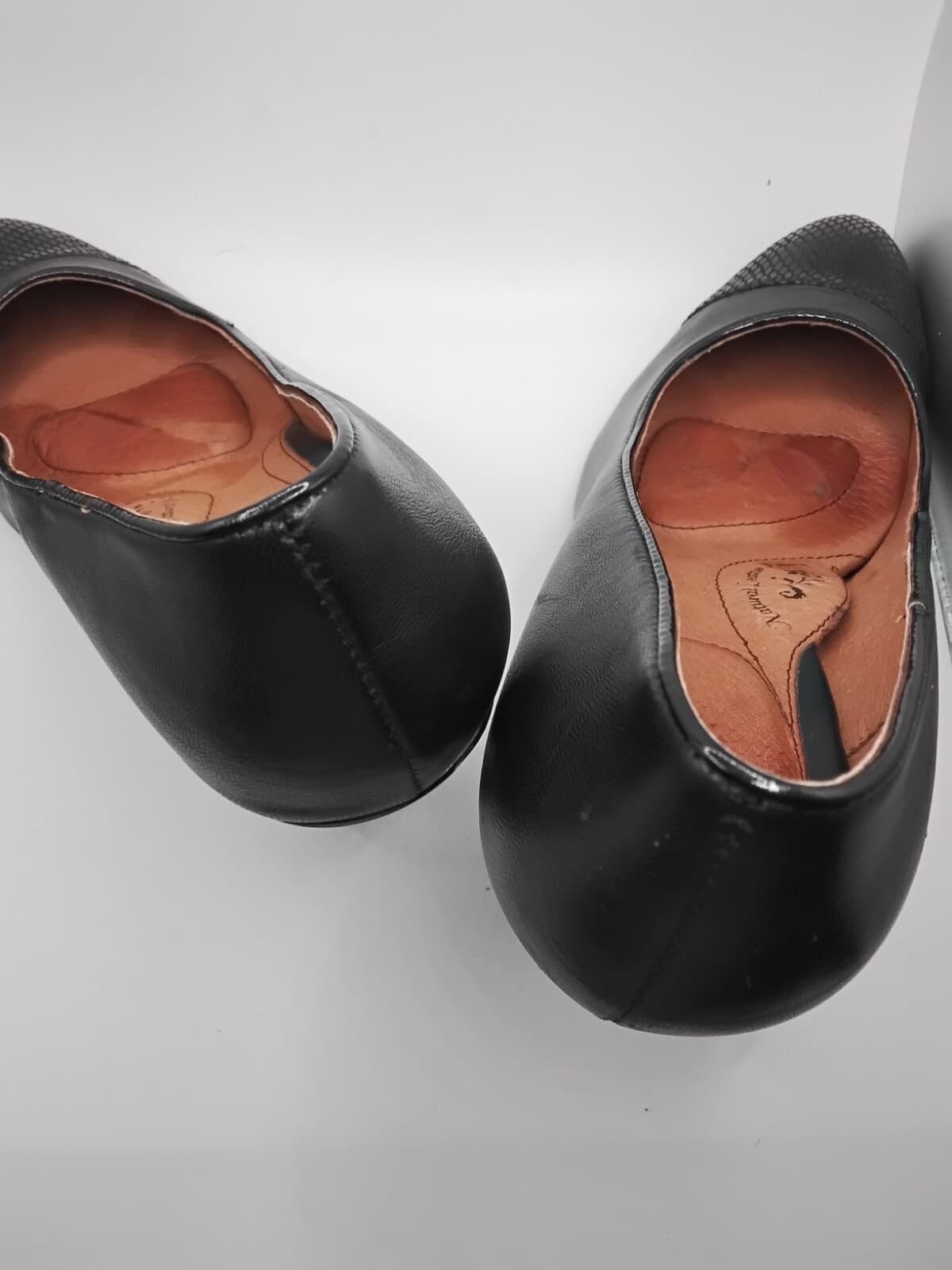 Leather pumps, Soft black pointed toe heels - Thumbnail 4