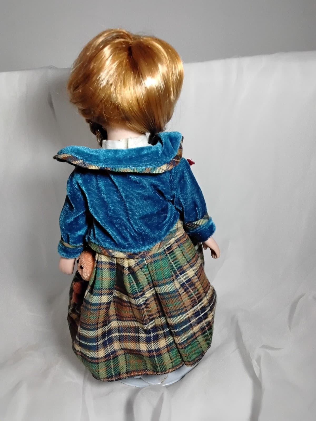 Porcelain Doll With Puppy Face On Her Dress - Thumbnail 12