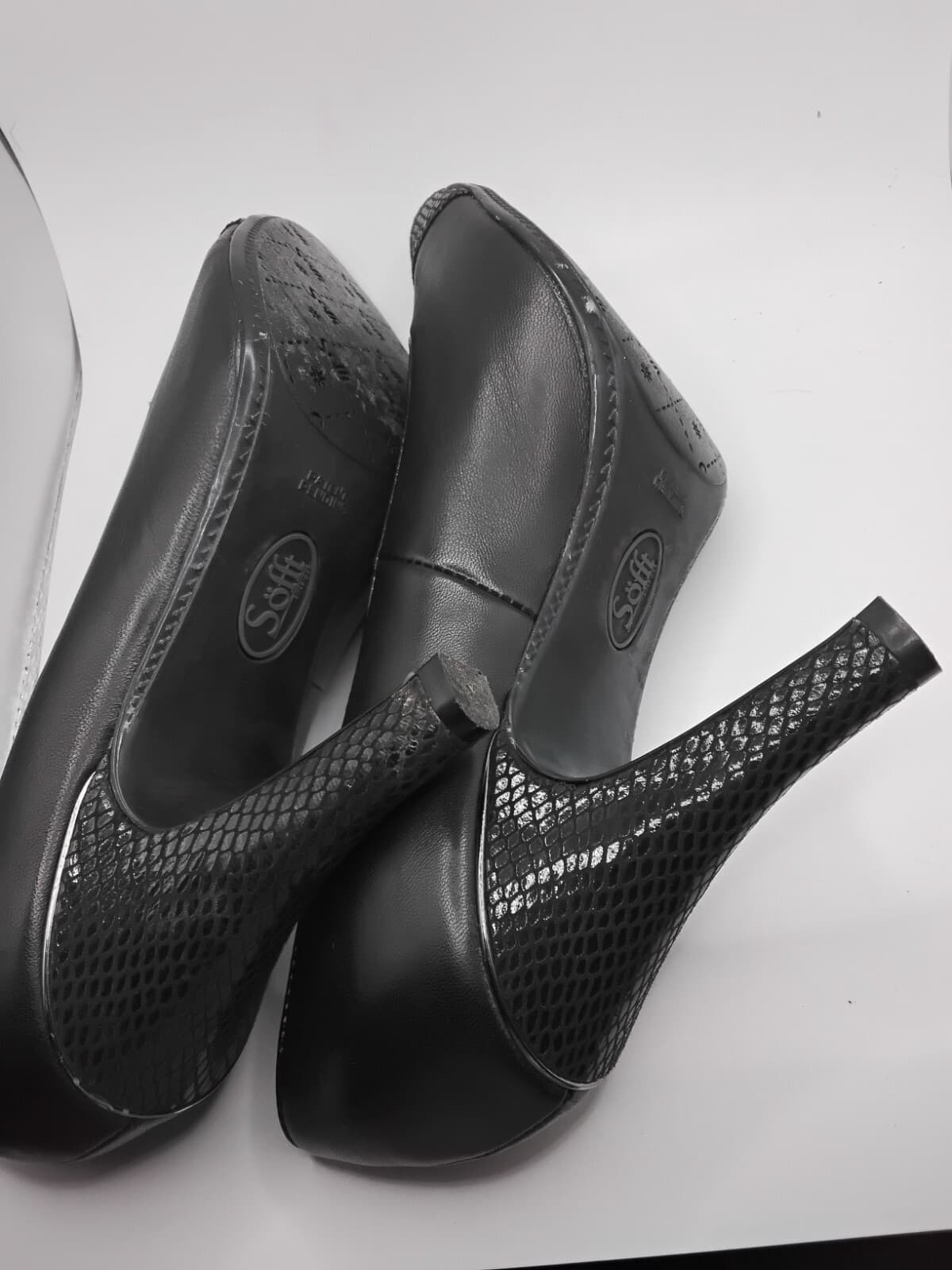 Leather pumps, Soft black pointed toe heels - Thumbnail 8