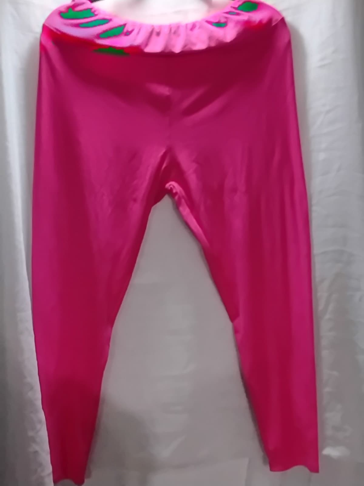Ribbed knitted leggings, hot pink/ fuchsia color - Image 1