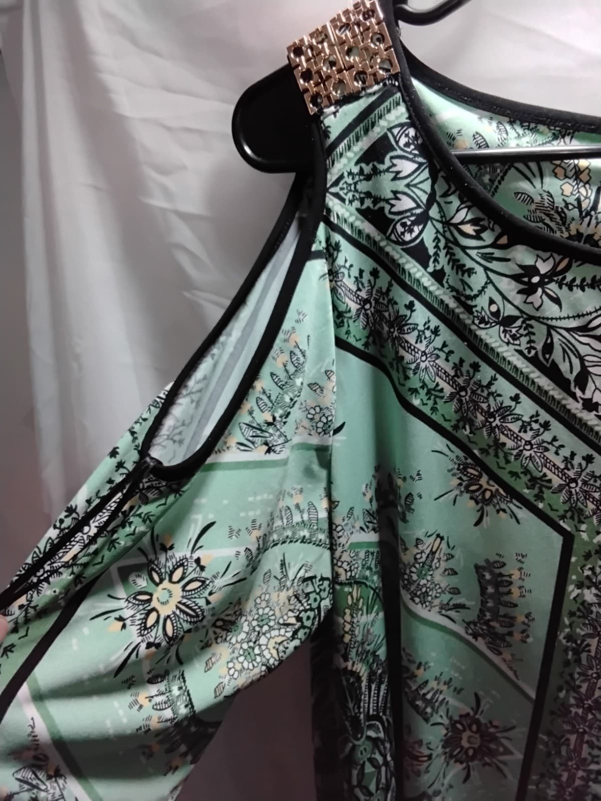 Polyester sleeveless top, JM Collection, printed tunic style 2XL - Image 1