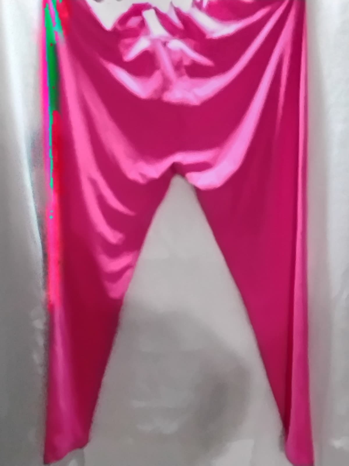 Ribbed knitted leggings, hot pink/ fuchsia color - Thumbnail 3