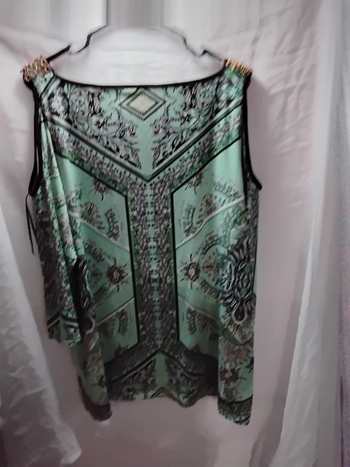 Polyester sleeveless top, JM Collection, printed tunic style 2XL - Thumbnail 6