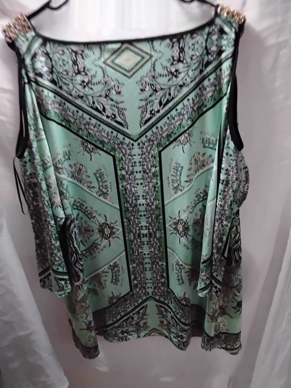 Polyester sleeveless top, JM Collection, printed tunic style 2XL - Thumbnail 7