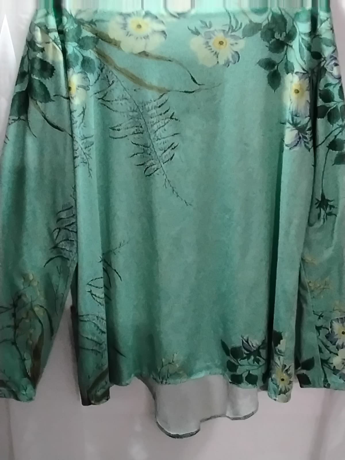 Polyester long sleeve top, Miss look floral print blouse 4x - Thumbnail 11