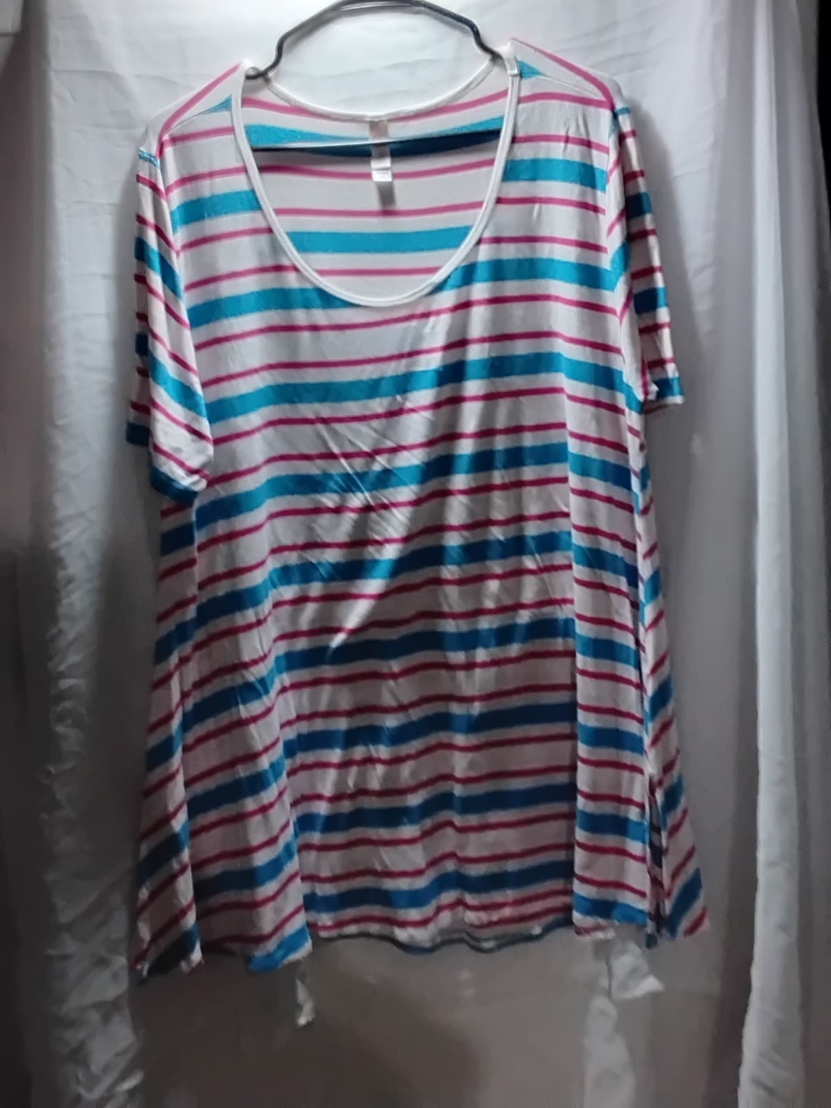 Cotton blend t-shirt, LuLaRoe striped tee - Image 1