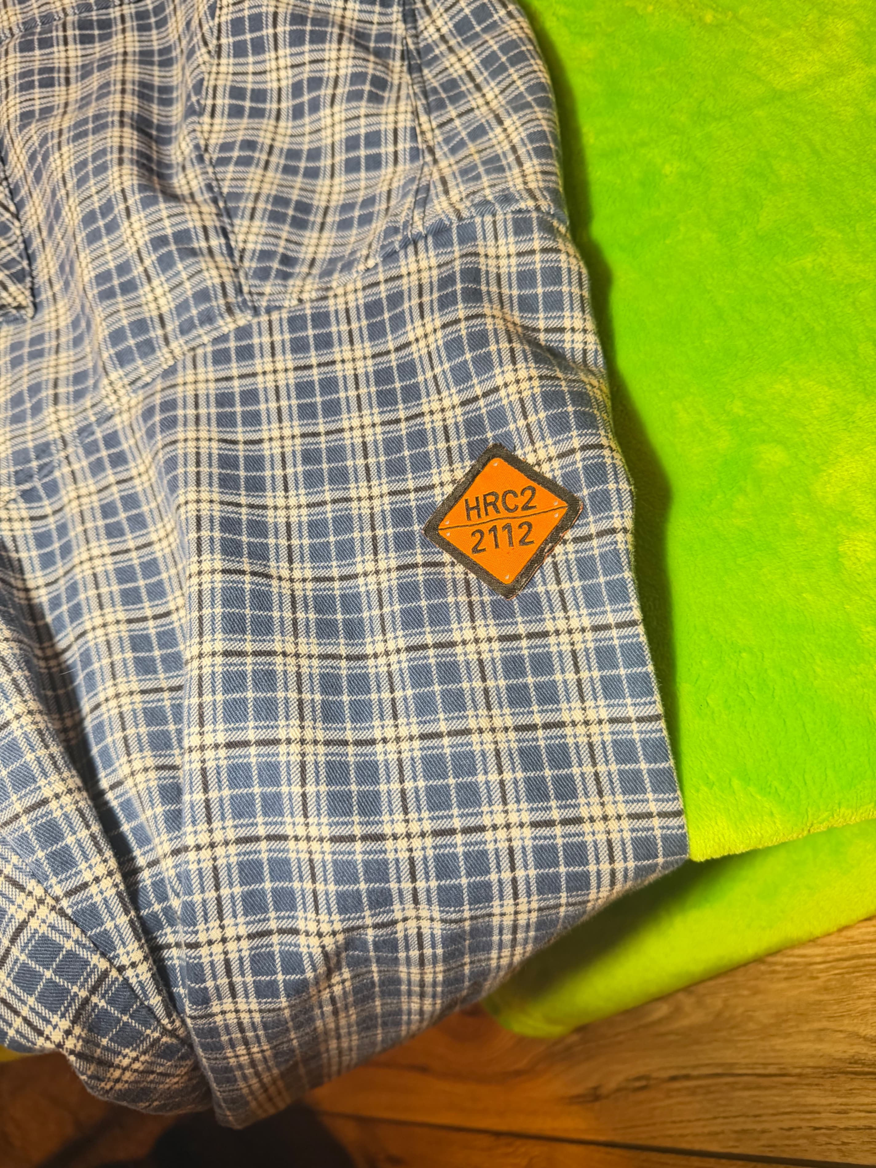 Wrangler FR Flame Resistant Shirt Men XL Blue Plaid Pearl Snap Western HRC2 2112 - Thumbnail 8