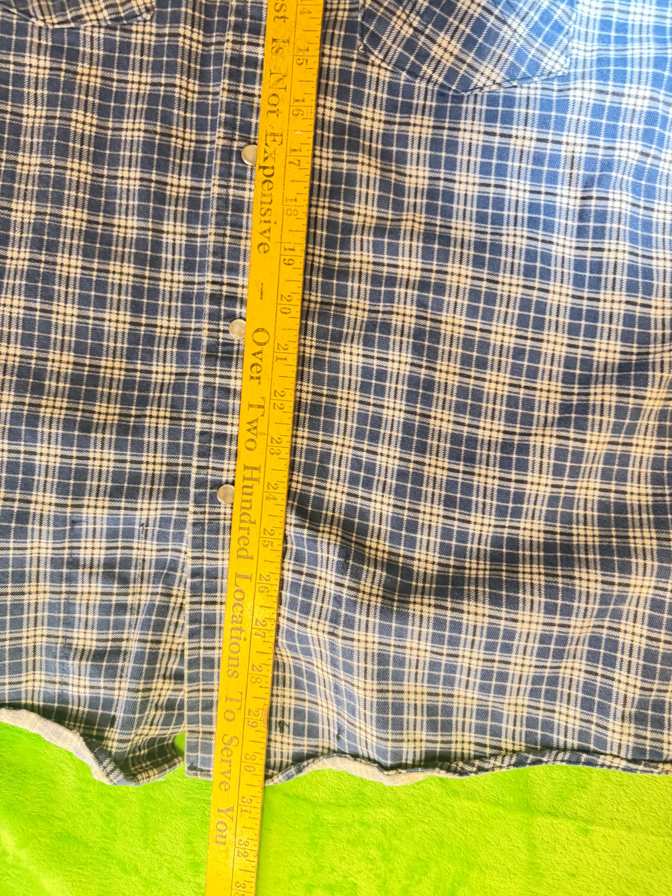 Wrangler FR Flame Resistant Shirt Men XL Blue Plaid Pearl Snap Western HRC2 2112 - Thumbnail 10