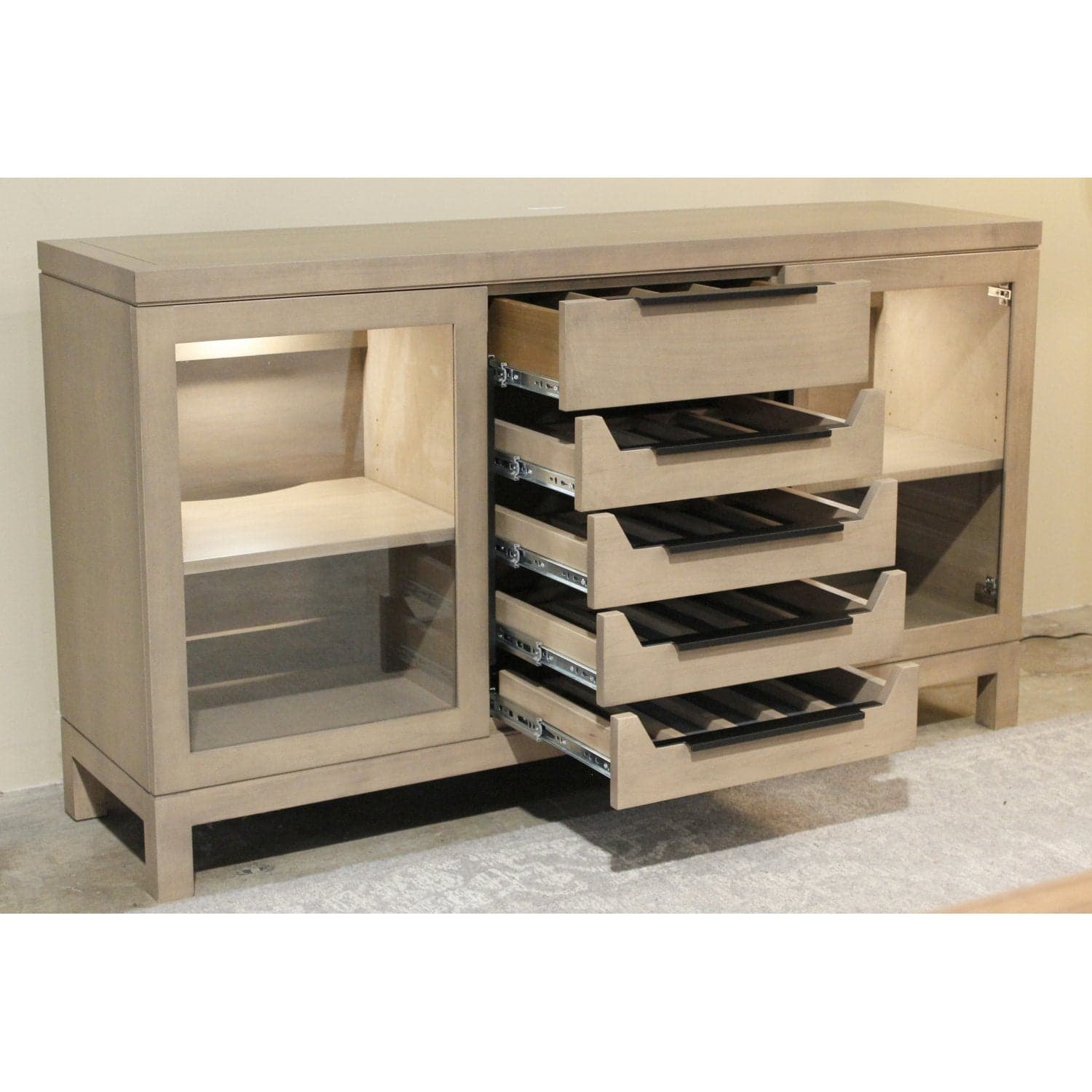 Custom Maple Server w/Wine Storage - Thumbnail 4