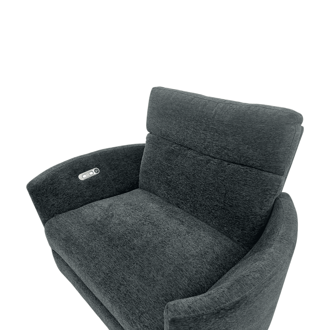Wade Logan Bre Upholstered Extra Wide Glider Power Recliner With Round Arms - Thumbnail 3