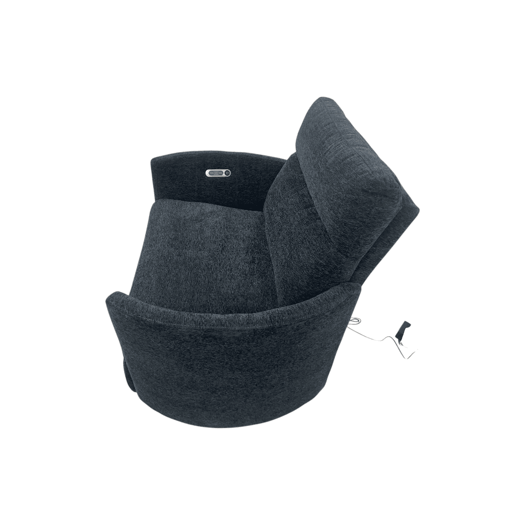 Wade Logan Bre Upholstered Extra Wide Glider Power Recliner With Round Arms - Thumbnail 4