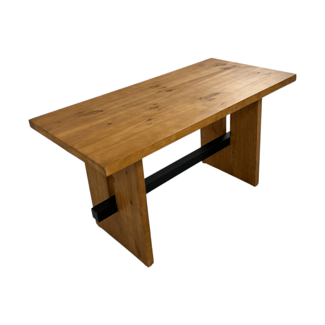 Hokku Designs Rickye Oak Trestle Wood Dining Table - Thumbnail 5