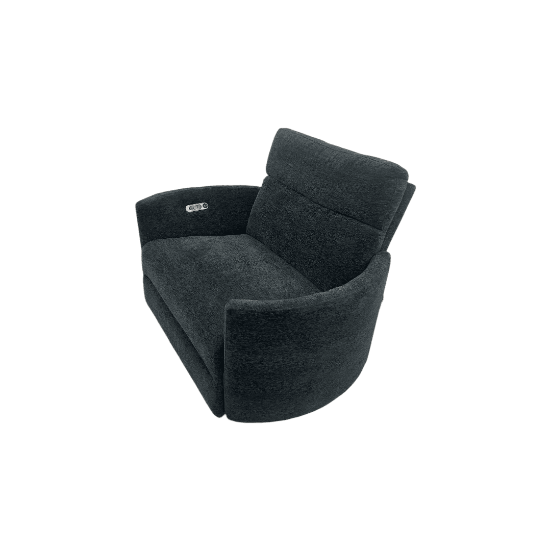 Wade Logan Bre Upholstered Extra Wide Glider Power Recliner With Round Arms - Thumbnail 6