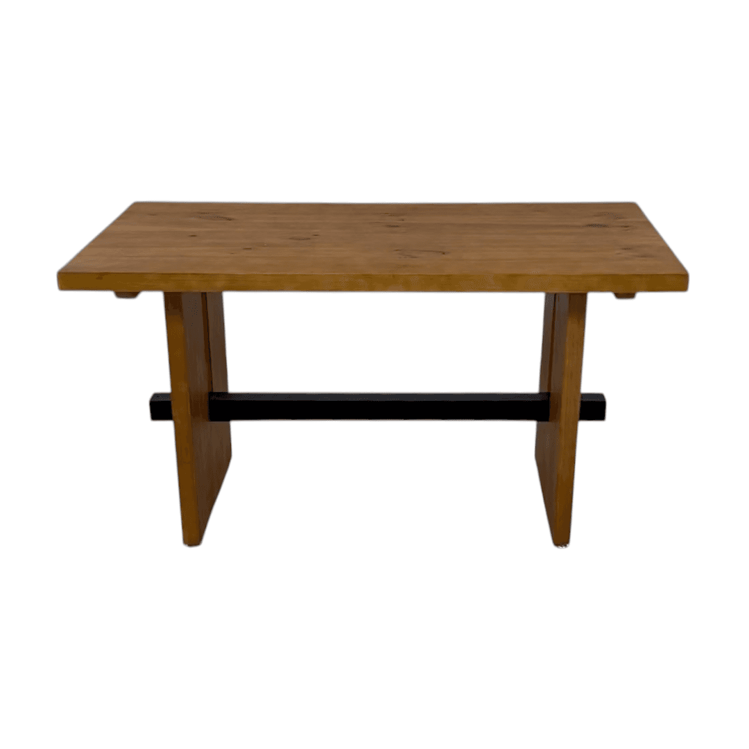 Hokku Designs Rickye Oak Trestle Wood Dining Table - Thumbnail 3