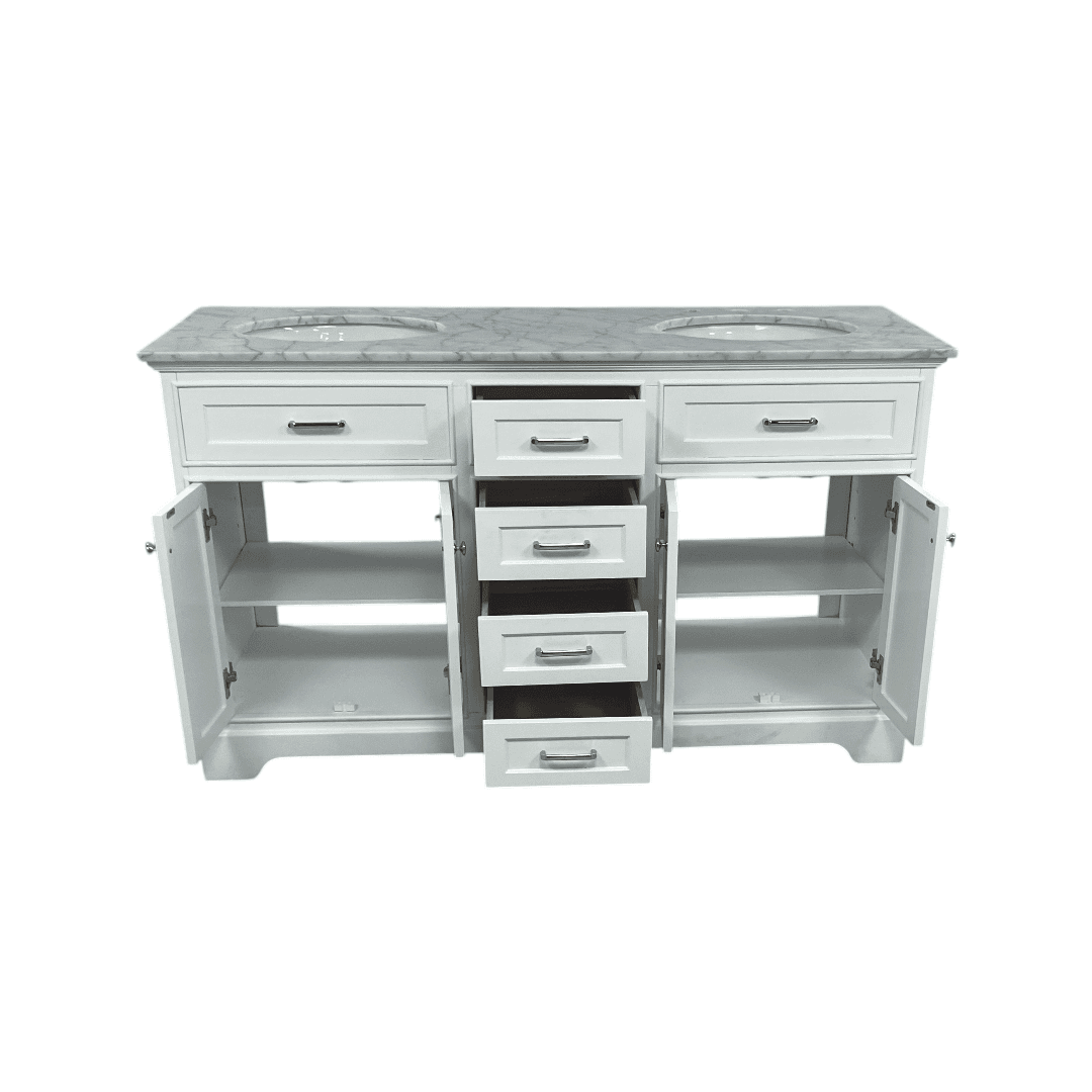 Three Posts Currahee Free-Standing Double Bathroom Vanity With Engineered Stone Vanity Top - Thumbnail 20