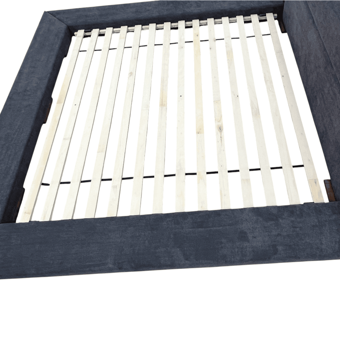 LA Furniture Eastern King Jagger Modern Dark Grey & Walnut Bed - Thumbnail 12