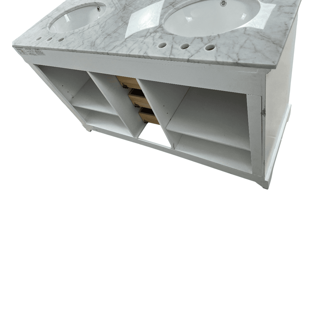 Three Posts Currahee Free-Standing Double Bathroom Vanity With Engineered Stone Vanity Top - Thumbnail 13