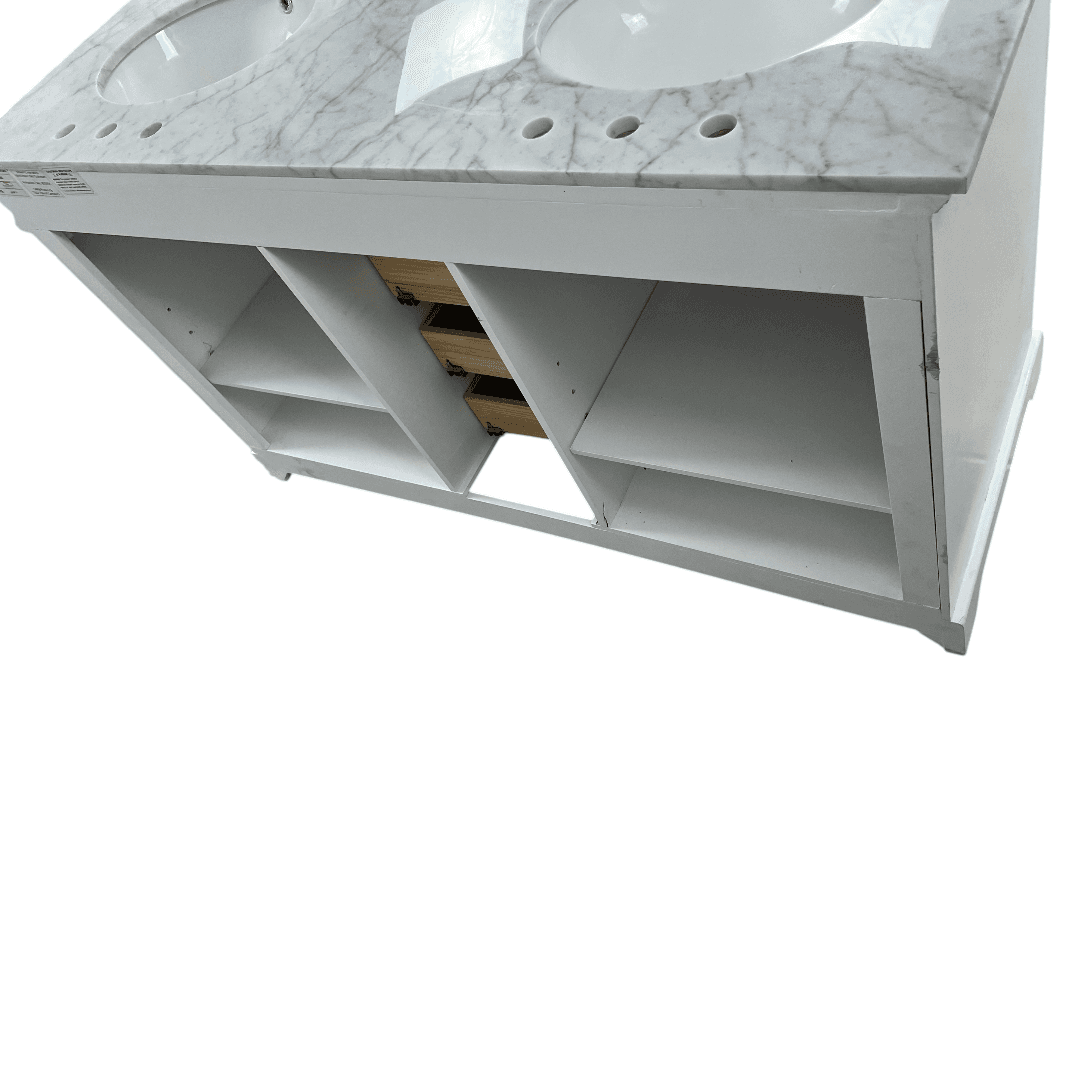 Three Posts Currahee Free-Standing Double Bathroom Vanity With Engineered Stone Vanity Top - Thumbnail 14