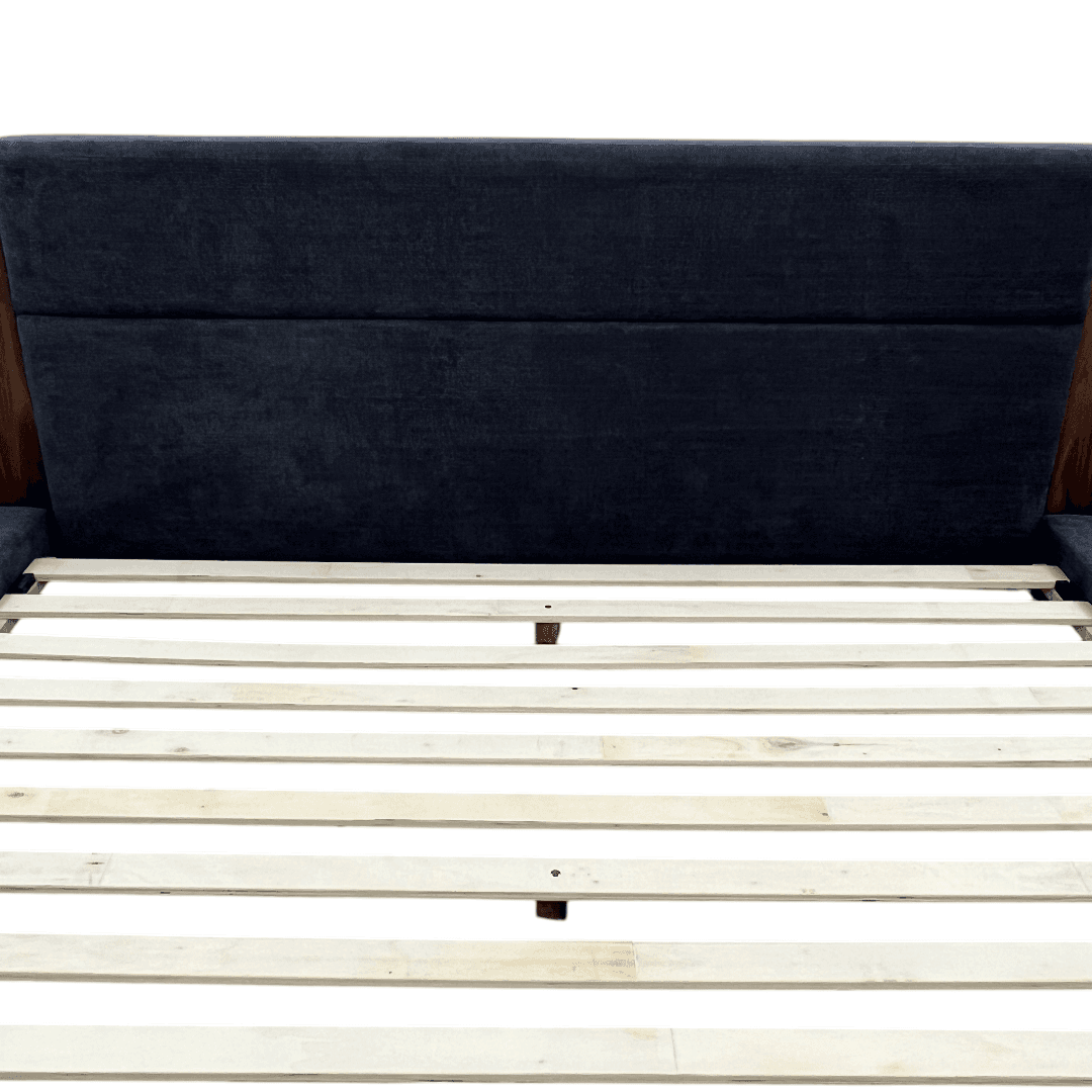 LA Furniture Eastern King Jagger Modern Dark Grey & Walnut Bed - Thumbnail 10