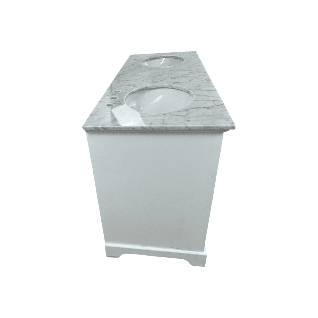 Three Posts Currahee Free-Standing Double Bathroom Vanity With Engineered Stone Vanity Top - Thumbnail 11