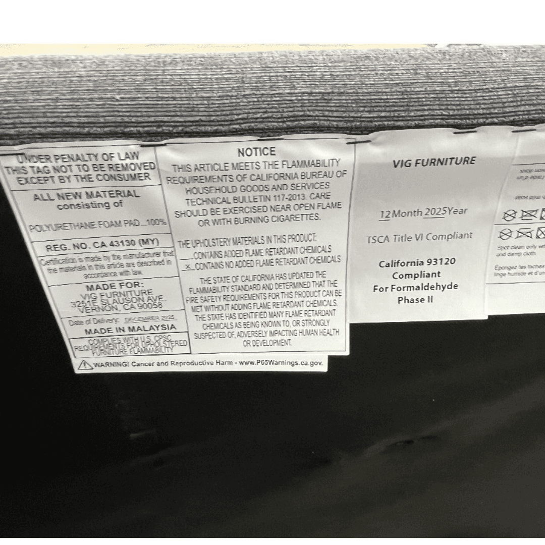 LA Furniture Eastern King Jagger Modern Dark Grey & Walnut Bed - Thumbnail 15