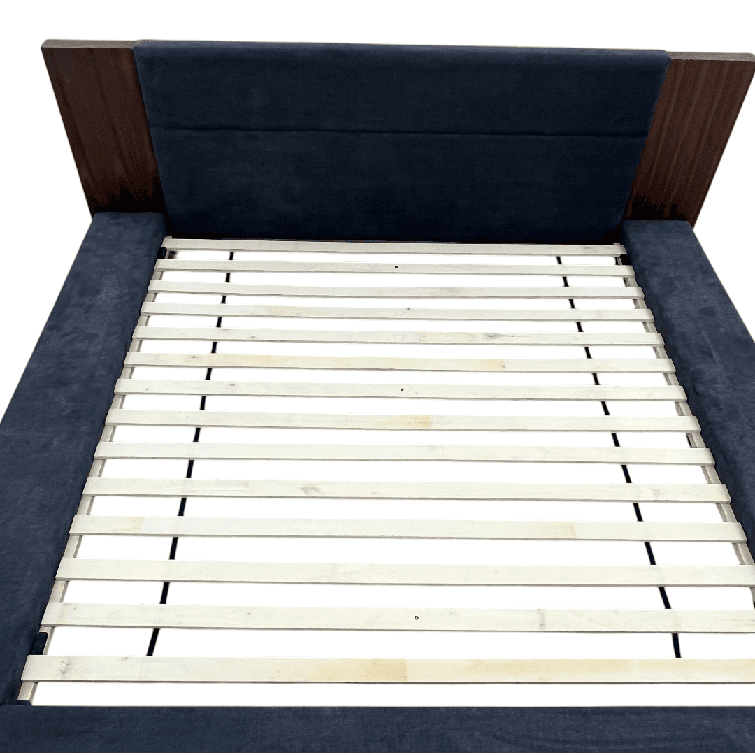 LA Furniture Eastern King Jagger Modern Dark Grey & Walnut Bed - Thumbnail 9