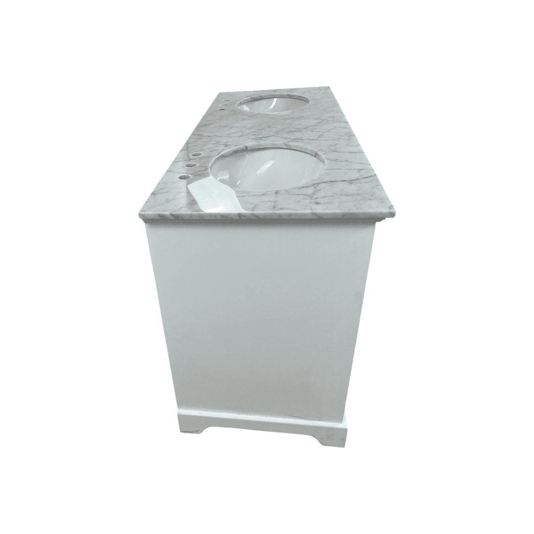 Three Posts Currahee Free-Standing Double Bathroom Vanity With Engineered Stone Vanity Top - Thumbnail 12