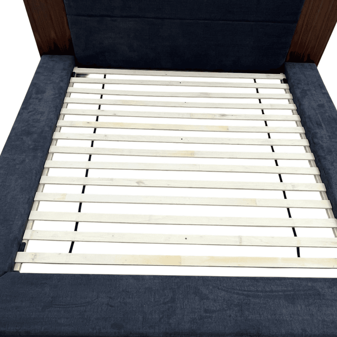 LA Furniture Eastern King Jagger Modern Dark Grey & Walnut Bed - Thumbnail 8