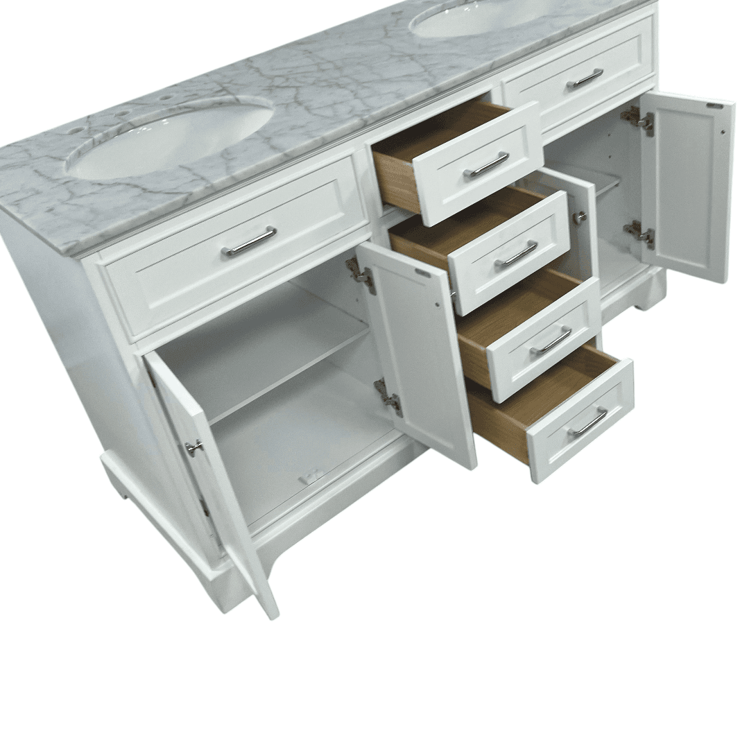 Three Posts Currahee Free-Standing Double Bathroom Vanity With Engineered Stone Vanity Top - Thumbnail 22