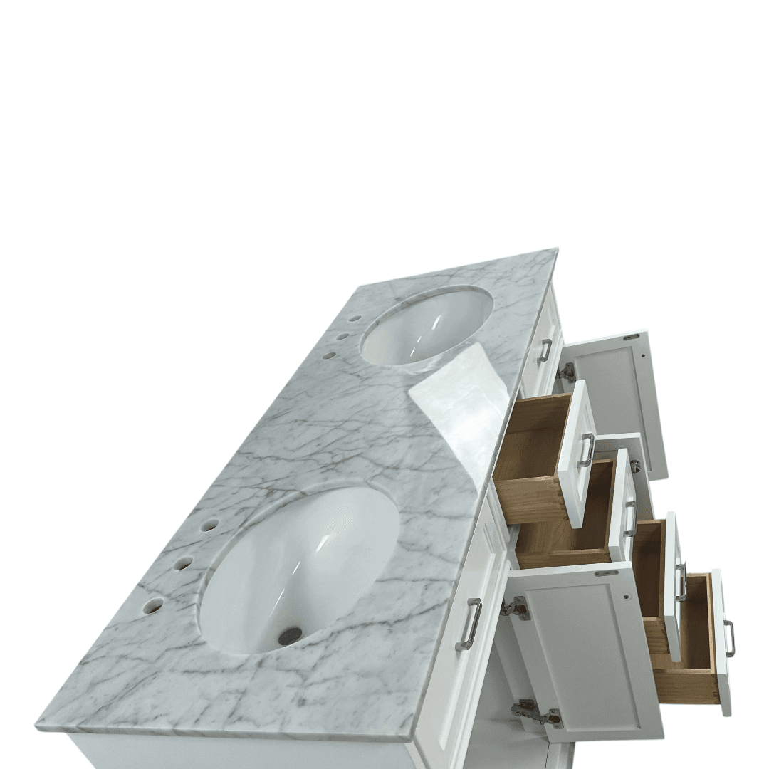 Three Posts Currahee Free-Standing Double Bathroom Vanity With Engineered Stone Vanity Top - Thumbnail 23