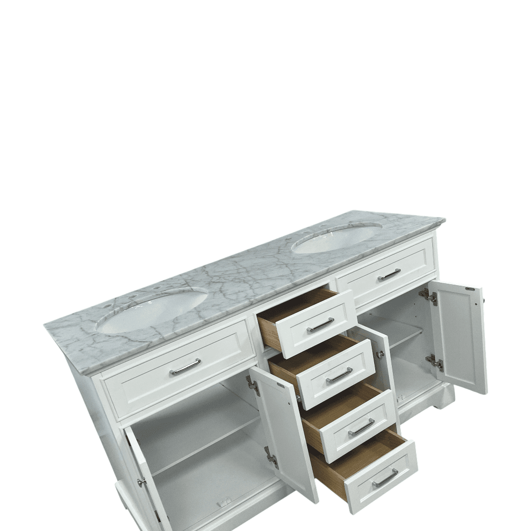 Three Posts Currahee Free-Standing Double Bathroom Vanity With Engineered Stone Vanity Top - Thumbnail 21