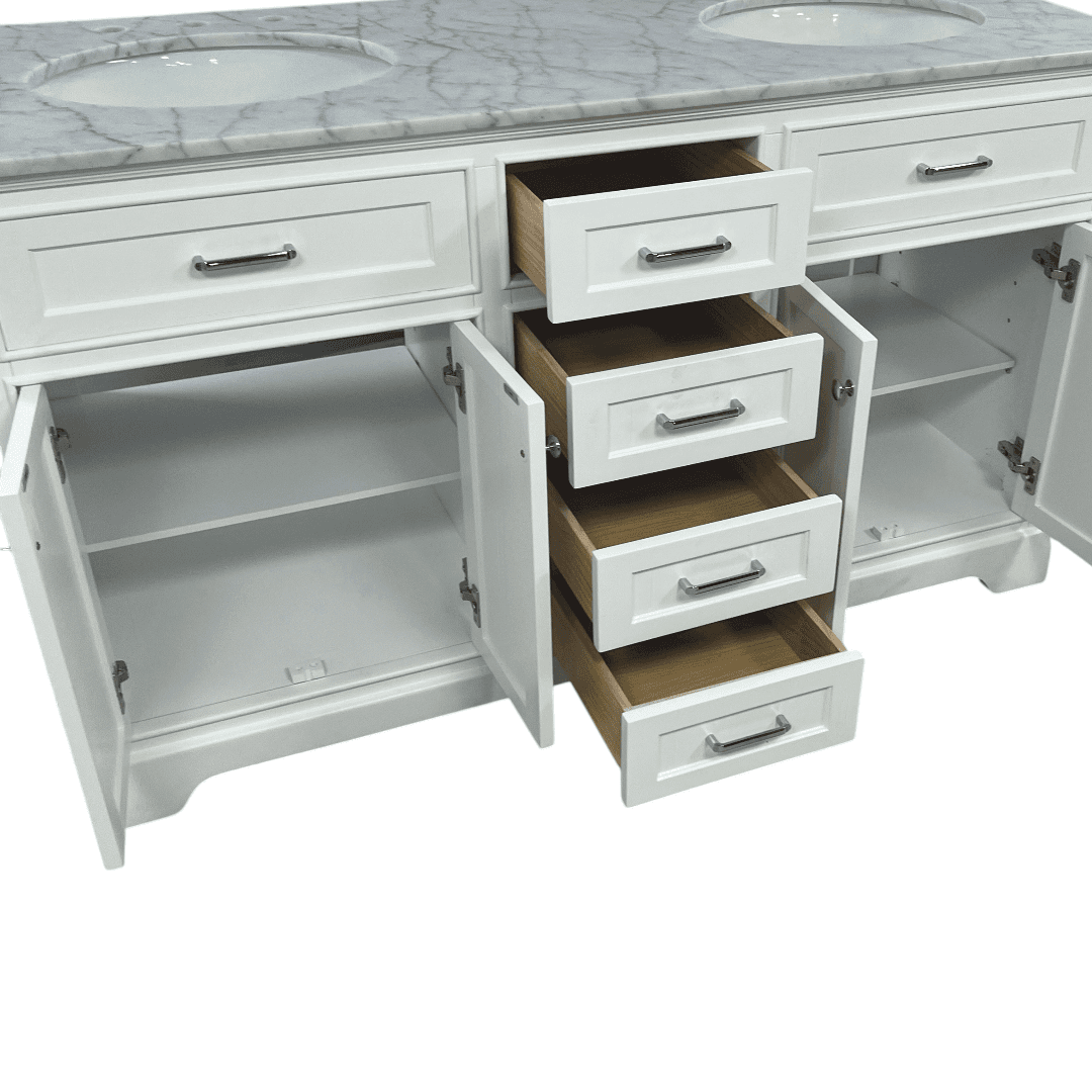 Three Posts Currahee Free-Standing Double Bathroom Vanity With Engineered Stone Vanity Top - Thumbnail 24