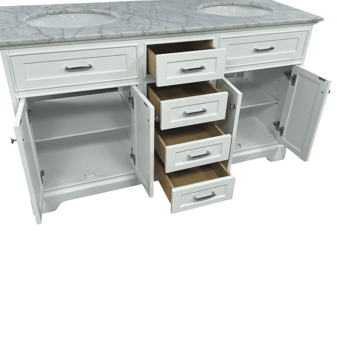 Three Posts Currahee Free-Standing Double Bathroom Vanity With Engineered Stone Vanity Top - Thumbnail 25