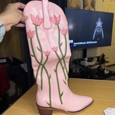 Marfa Boots Magnolia White And Orange Boots. NIB. Size 8.5 - Thumbnail 2