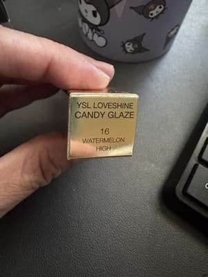 YSL Loveshine Candy Glaze Lip Gloss Stick #16 Watermelon High Full Size .11oz - Thumbnail 6