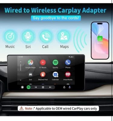 USB Wireless Apple CarPlay Smart Adapter for iPhone-Wireless Dongle, Plug & Play - Thumbnail 3