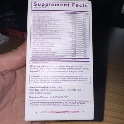 BariMelts Once Daily Bariatric Multivitamin with Iron, 60 Count (Pack of 1) - Thumbnail 2