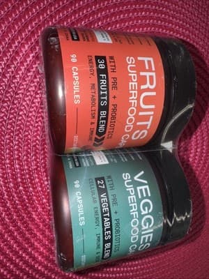 Superfood Caps Fruits/Veggies 30 Fruit Blend 27 Veggie Blend 180 Caps Total