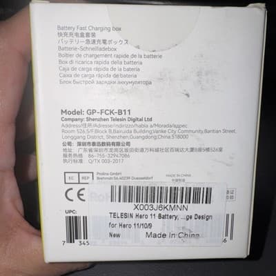TELESIN Hero 11/10/9 Battery Fast Charging Box New In Box - Thumbnail 3