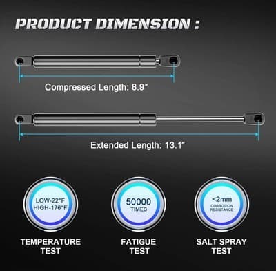 Front Hood Lift Supports Shock Strut Gas Spring 4142 for Explorer 2002 2003 2004 - Thumbnail 3
