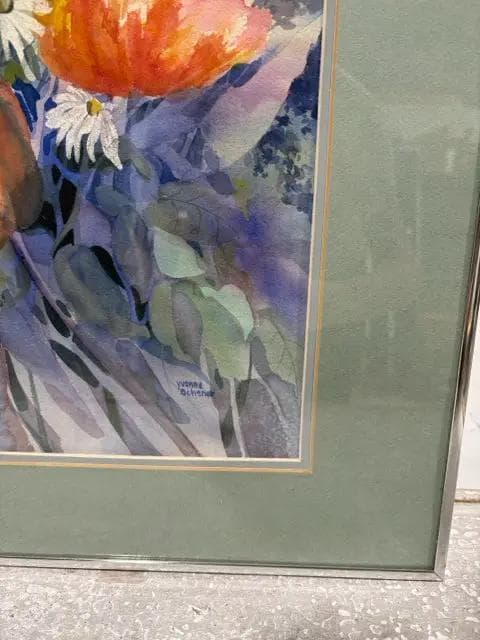 Framed Floral Watercolor Artwork - Thumbnail 2