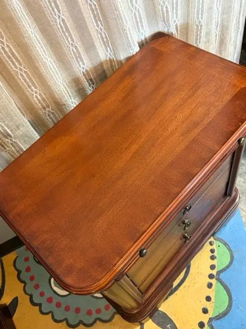 4 Drawer Dark Wood Nightstand - Thumbnail 2