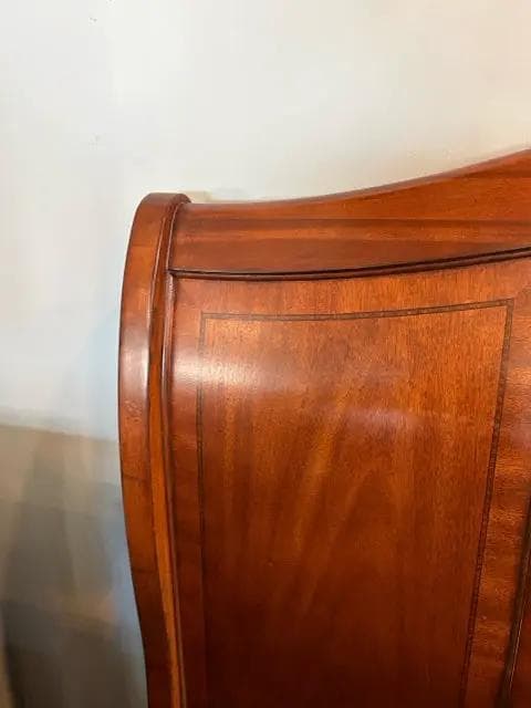 Queen Dark Wood Sleigh Bed - Thumbnail 3