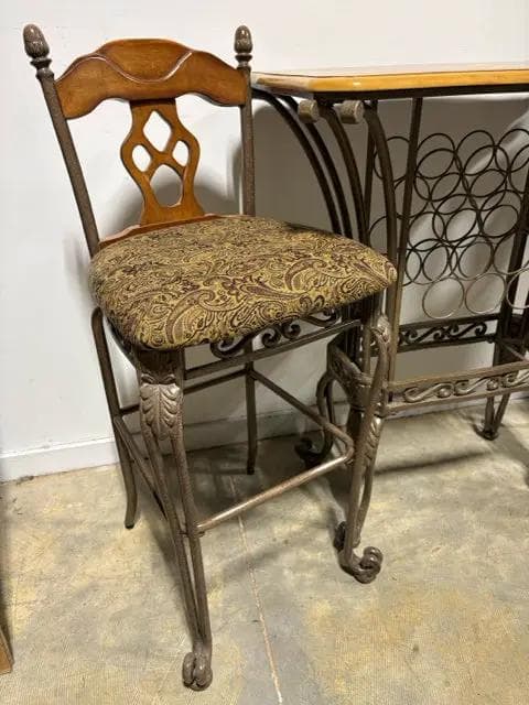 Ashley St Lauret 3 Pc Wrought Iron & Wood High Top Table Set - Thumbnail 2